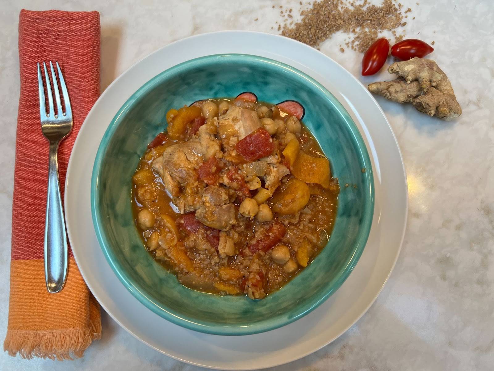 Chicken & Chickpea Tagine with Apricots