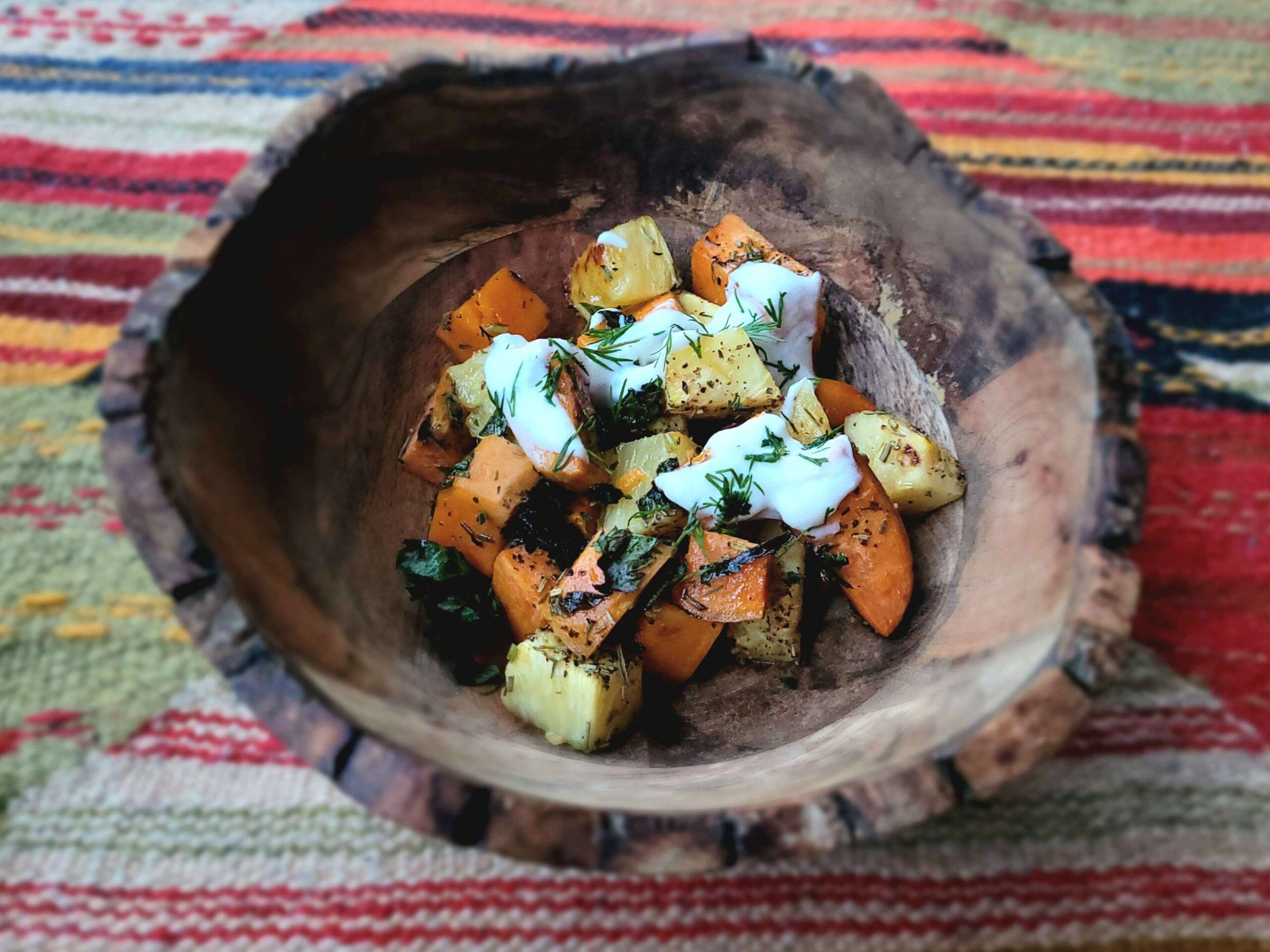 Roasted Pineapple and Sweet Potato