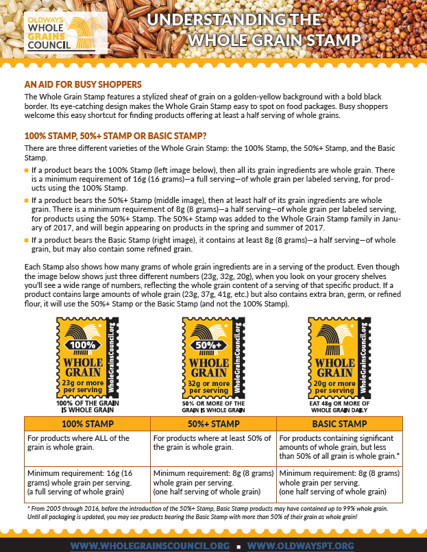 Understanding the Whole Grain Stamp Handout