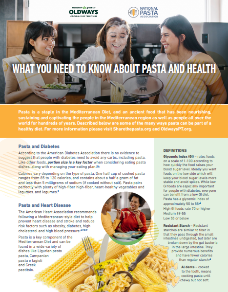 What You Need to Know About Pasta and Health - Factsheet