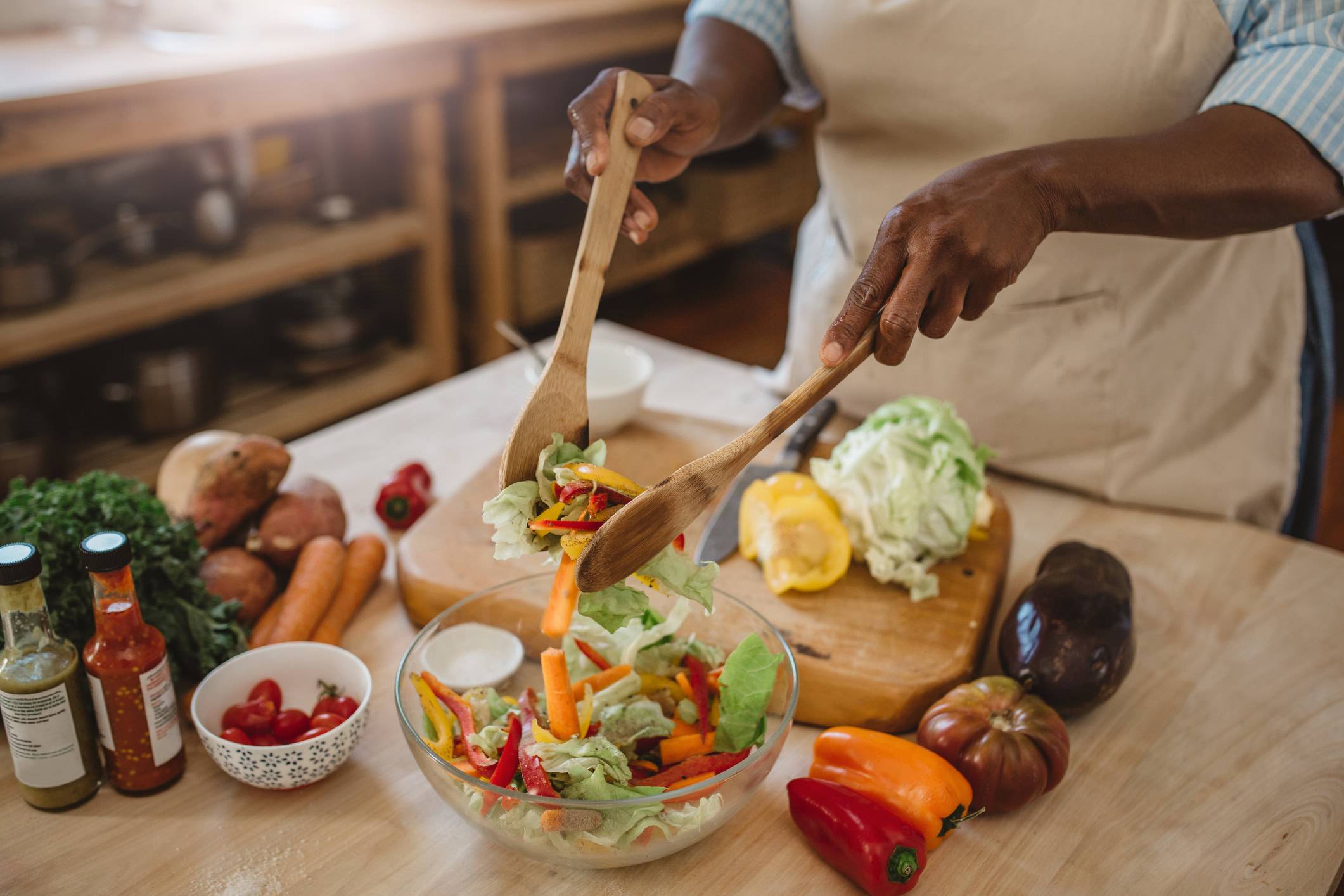 Person Making a Salad