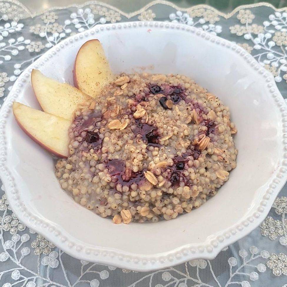 Sweet Sorghum Porridge with Peanut Butter and Cinnamon