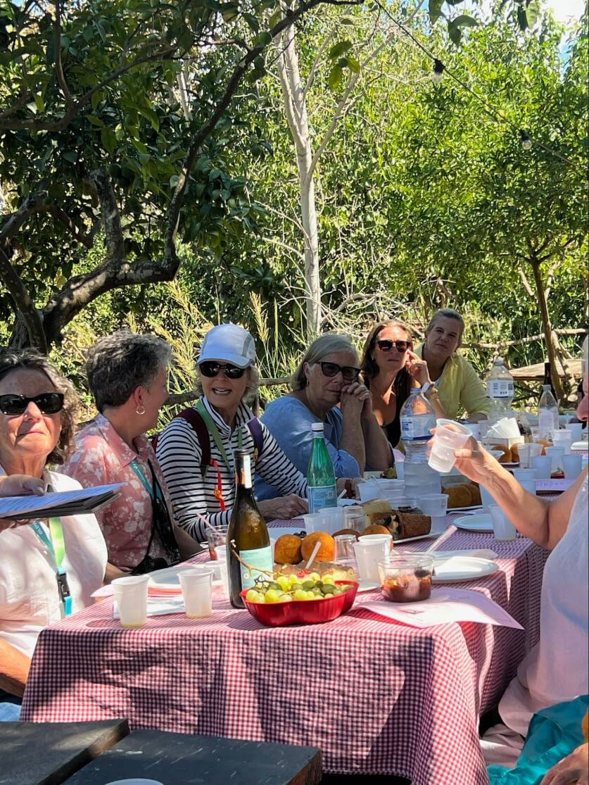 A diverse group of people engaged in conversation