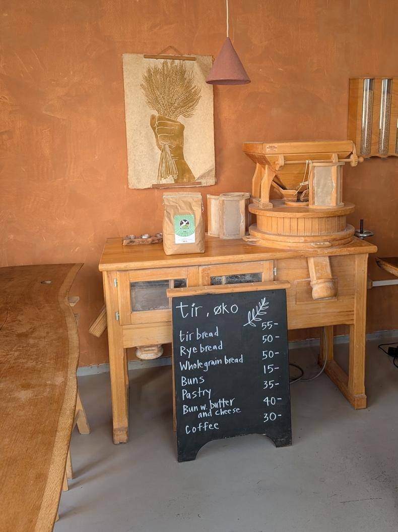 A welcoming coffee shop with a table